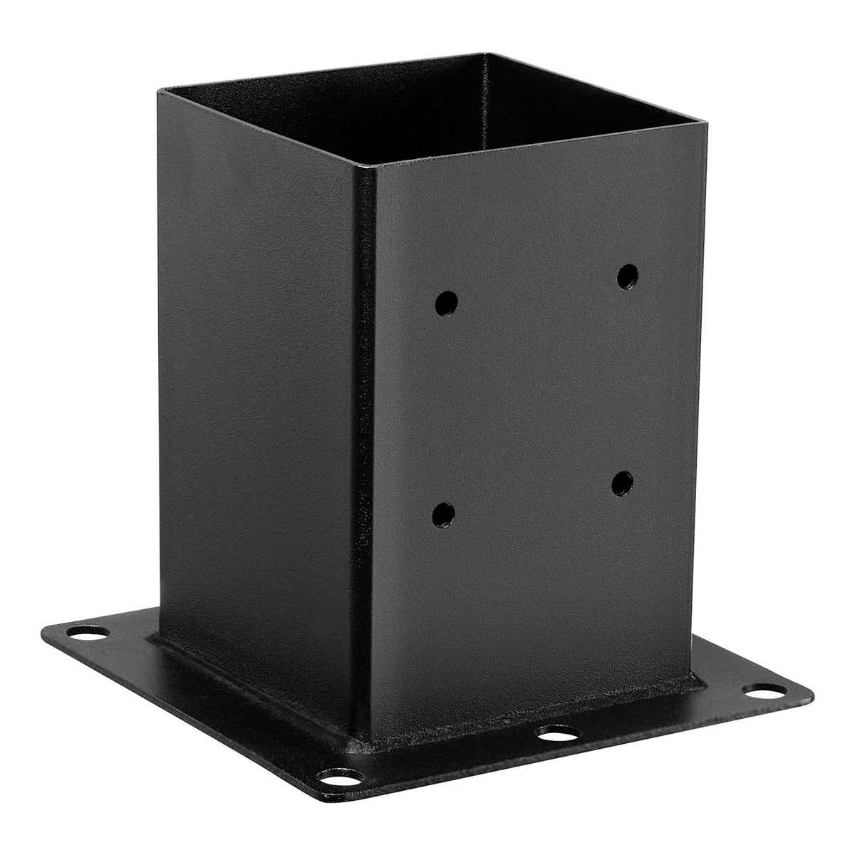 6x6 Post Base 4 Pcs, Inner Size 5.6x5.6 inch / 142x142 mm Post Brackets, Heavy Duty Carbon Steel Decking Posts, Wood Posts Brackets for Pavilion Deck Railing Support Deck Base Plate, Black