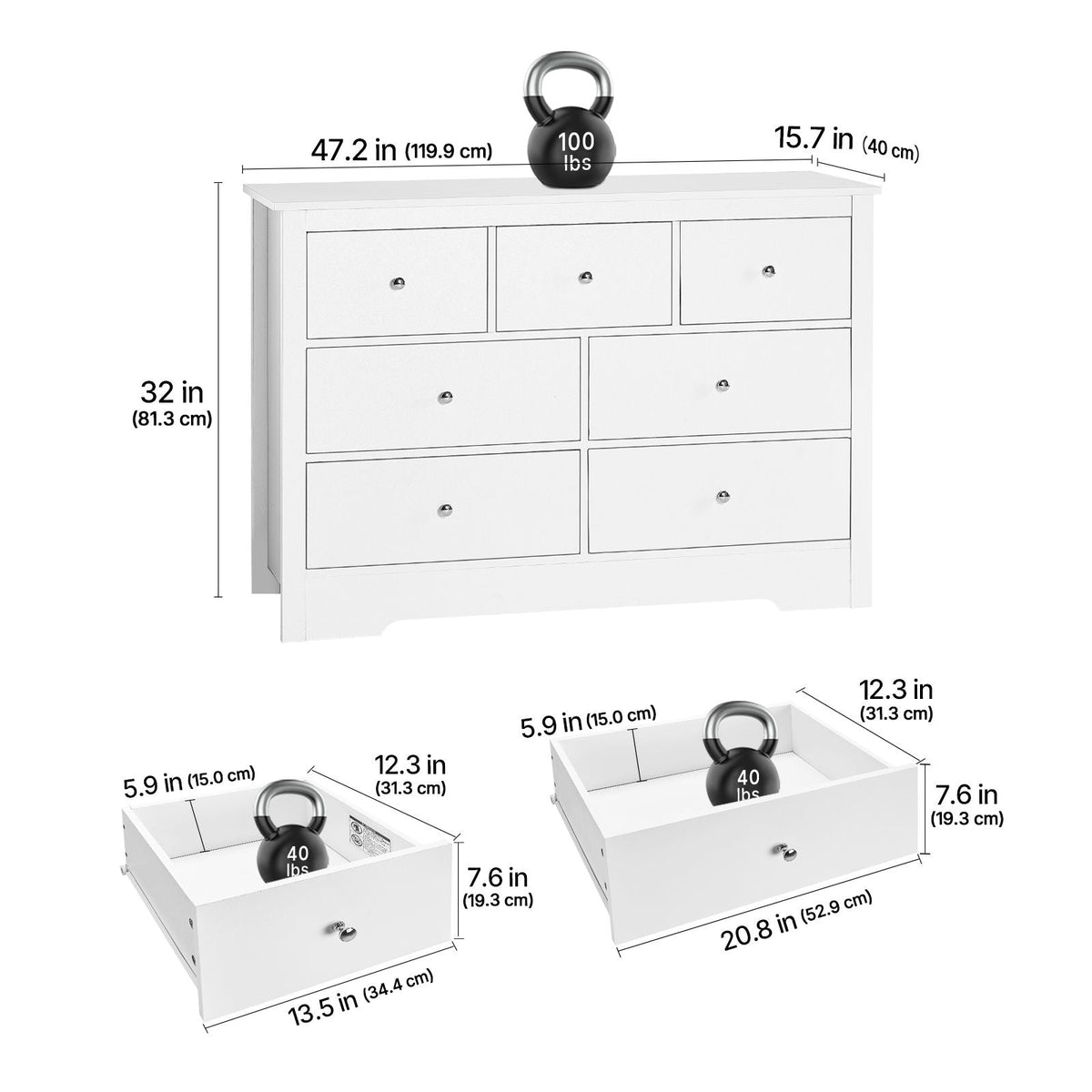 7 Drawer Dresser, Wooden Chest of Drawers with Sliding with Anti-tip Device, Modern Minimalist Dresser Chest, Closet Storage Organizer for Living Room, Hallway, Bedroom, Entryway, Light Wood