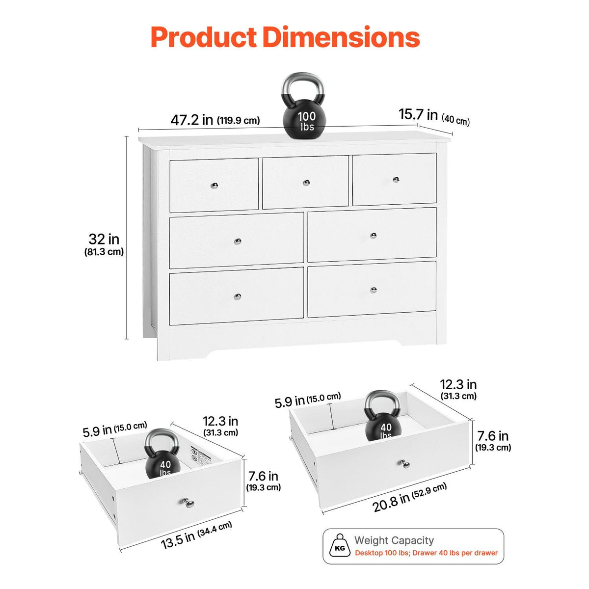 7 Drawer Dresser, Wooden Chest of Drawers with Sliding with Anti-tip Device, Modern Minimalist Dresser Chest, Closet Storage Organizer for Living Room, Hallway, Bedroom, Entryway, Light Wood
