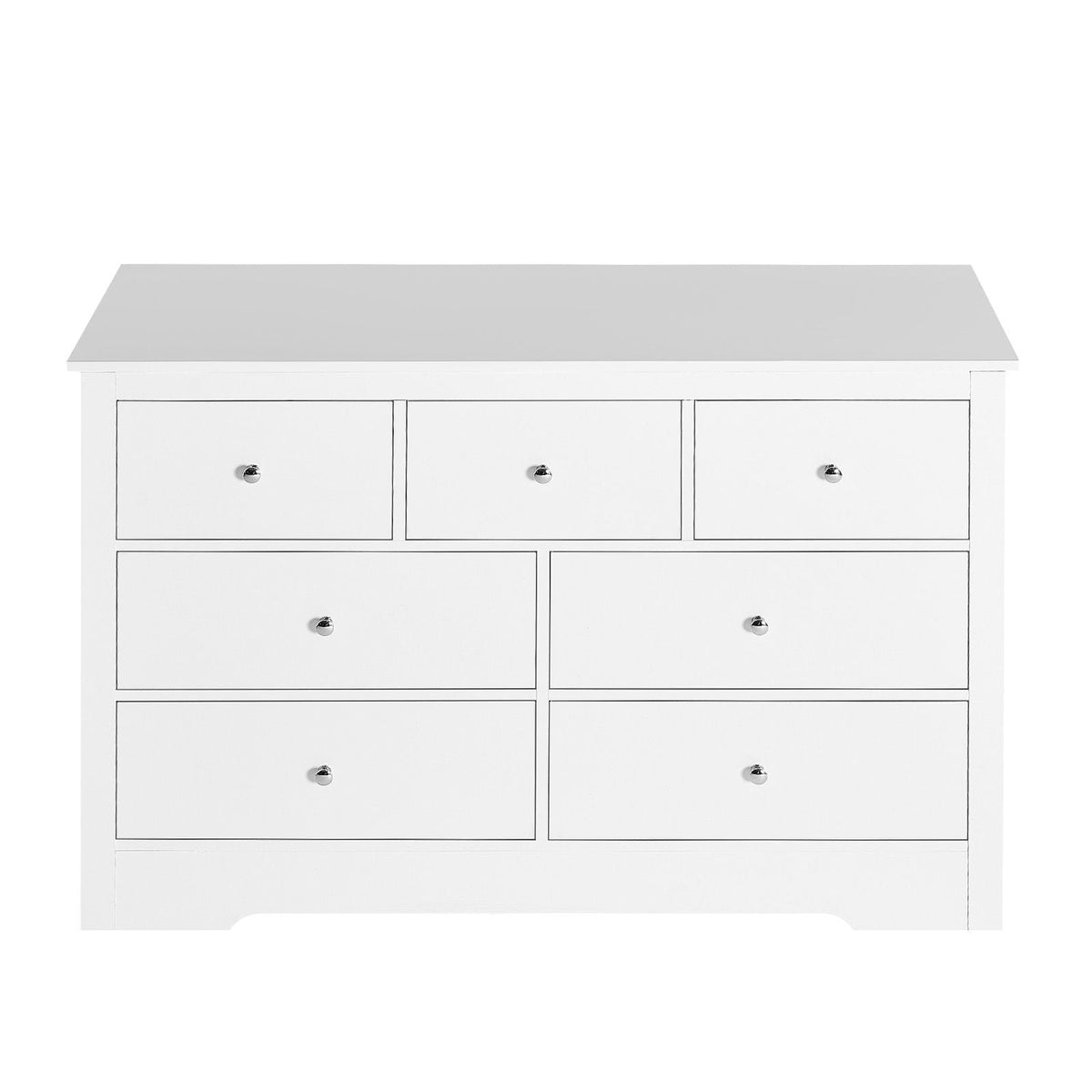 7 Drawer Dresser, Wooden Chest of Drawers with Sliding with Anti-tip Device, Modern Minimalist Dresser Chest, Closet Storage Organizer for Living Room, Hallway, Bedroom, Entryway, Light Wood