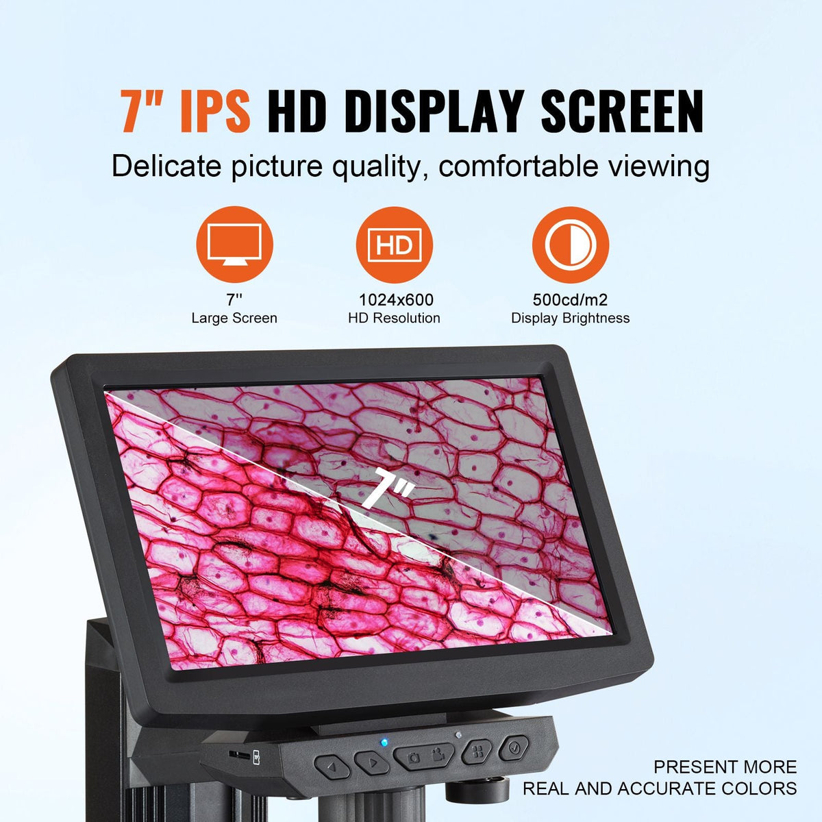 7" HDMI LCD Digital Microscope for Adults, Soldering Electron Microscope 1200X with IPS Screen, 8 LED Lights, 2 Flexible Side Lights, PC View, USB Coin Microscope for Windows/MacOS/TV, 32GB