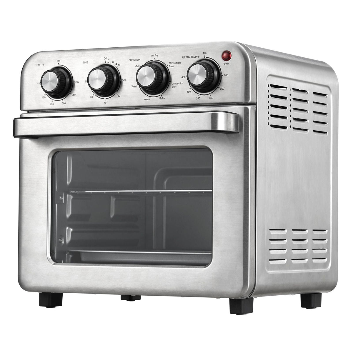 7-IN-1 Air Fryer Toaster Oven, 18L Convection Oven, 1700W Stainless Steel Toaster Ovens Countertop Combo with Grill, Pizza Pan, Gloves, 6 Slices Toast, 12-inch Pizza, Home and Commercial Use