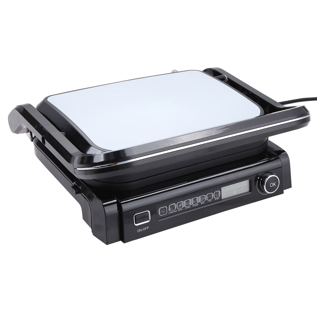 7 IN 1 Commercial Electric Griddle, 14.4" 1800W Indoor Countertop Grill, Restaurant Teppanyaki Grill with Non Stick Iron Cooking Plate, 0-446 Fahrenheit Adjustable Temp Control 110V