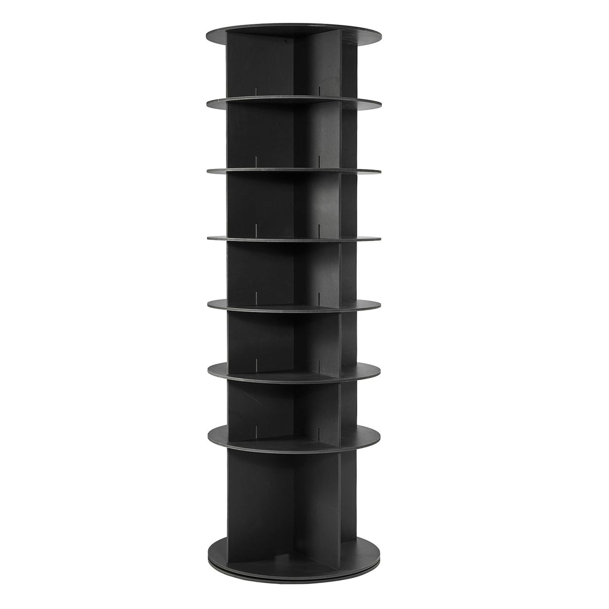 7 Tiers Rotating Shoe Rack Tower, 360° Spinning Shoe Rack, Revolving Storage Round Carousel Display, Freestanding Lazy Susan Organizer Display for Bedroom, Living Room, Entryway, Closet, Black