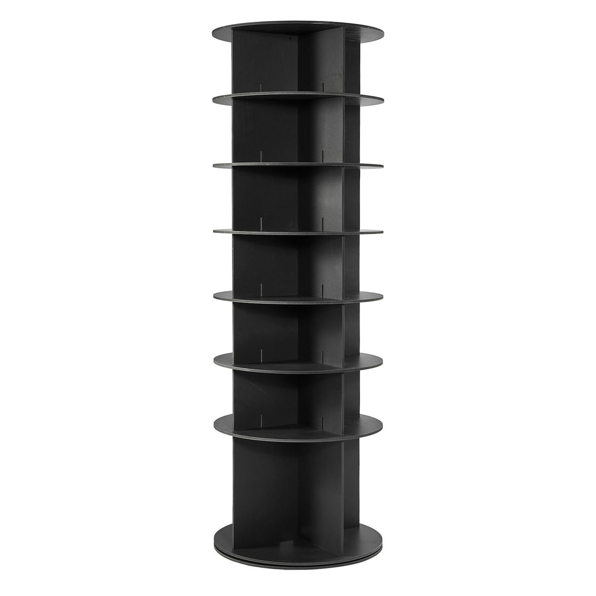 7 Tiers Rotating Shoe Rack Tower, 360° Spinning Shoe Rack, Revolving Storage Round Carousel Display, Freestanding Lazy Susan Organizer Display for Bedroom, Living Room, Entryway, Closet, Black