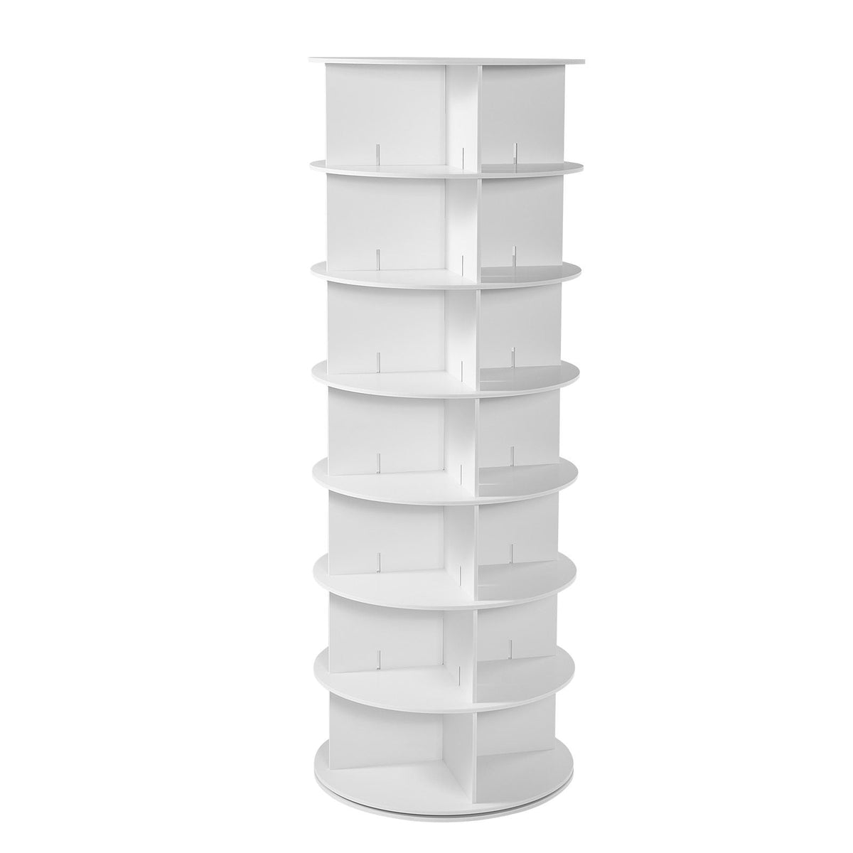 7 Tiers Rotating Shoe Rack Tower, 360° Spinning Shoe Rack, Revolving Storage Round Carousel Display, Freestanding Lazy Susan Organizer Display for Bedroom, Living Room, Entryway, Closet, White