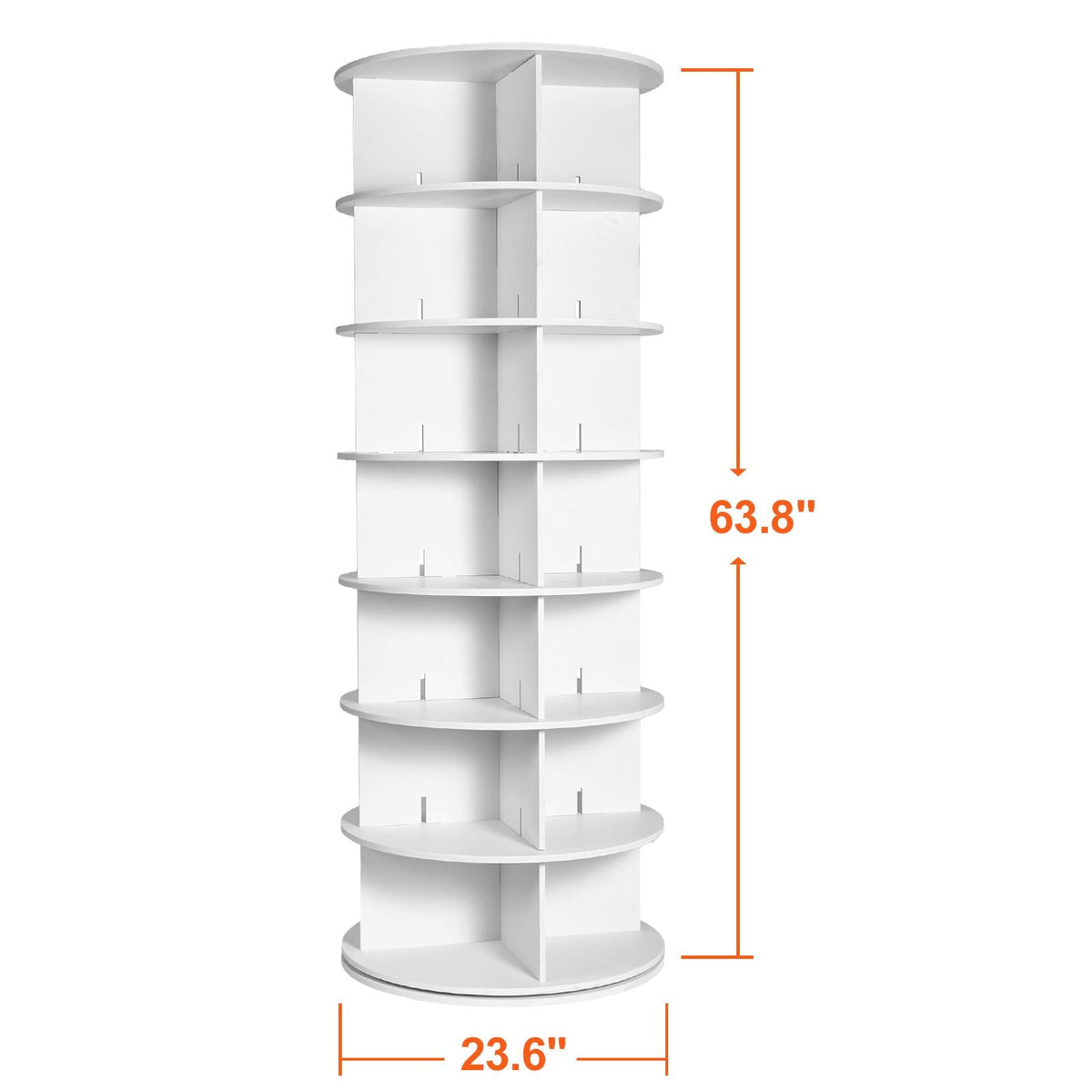 7 Tiers Rotating Shoe Rack Tower, 360°Spinning Shoe Display, Revolving Shoe Rack Storage Round Carousel, Lazy Susan Shoe Rack Organizer, Ideal for Bedroom, Living Room, Entryway, White