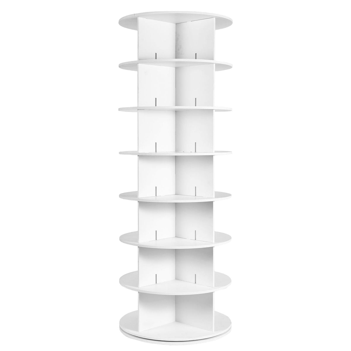 7 Tiers Rotating Shoe Rack Tower, 360°Spinning Shoe Display, Revolving Shoe Rack Storage Round Carousel, Lazy Susan Shoe Rack Organizer, Ideal for Bedroom, Living Room, Entryway, White
