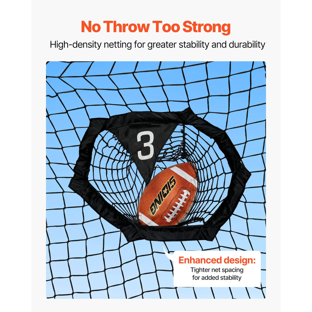 7 x 7 ft Football Trainer Throwing Net, Training Throwing Target Practice Net with 5 Target Pockets, Knotless Net Includes Straps and Portable Carry Case, Improve QB Throwing Accuracy, Black