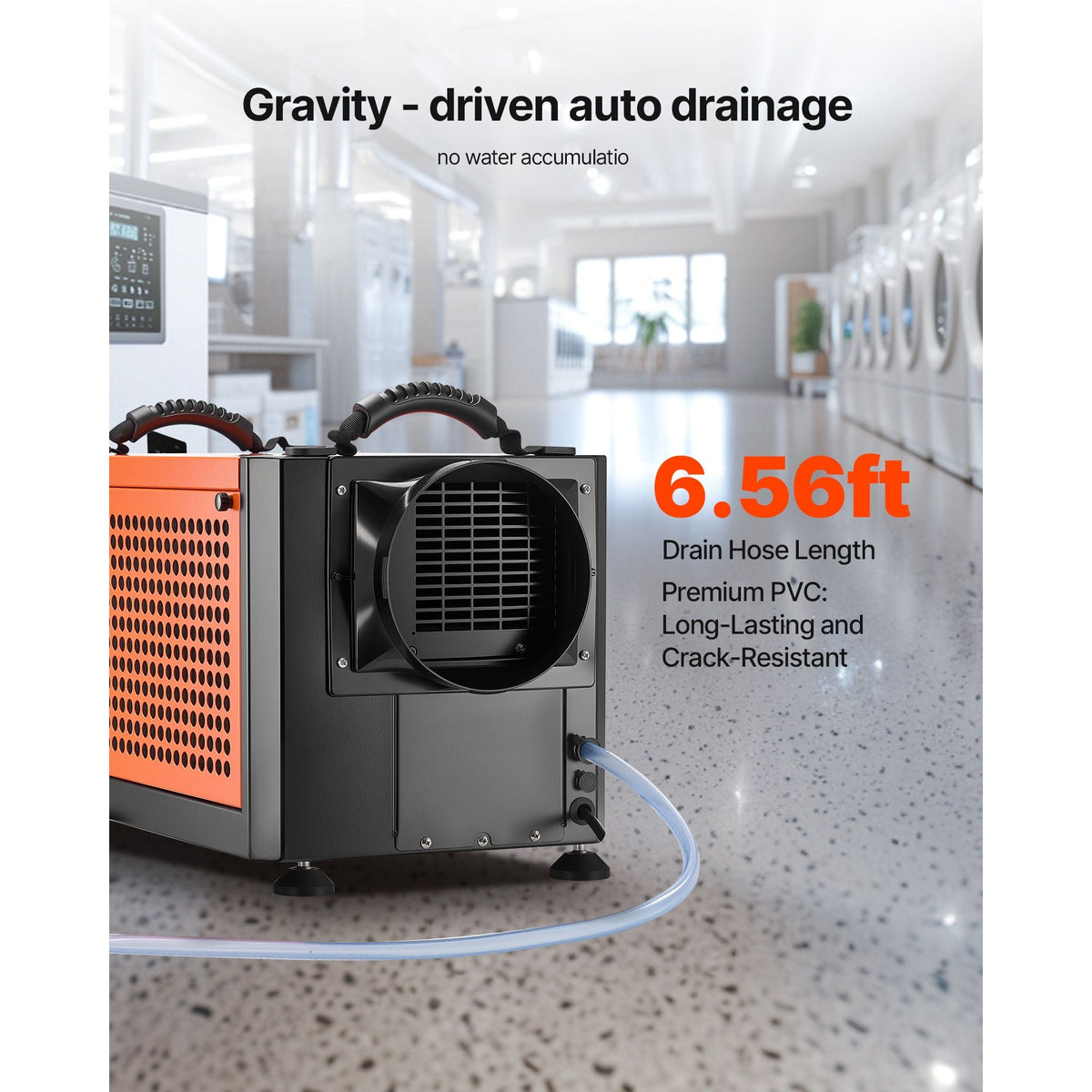 70 Pints Commercial Dehumidifier with Drain Hose, Portable Crawl Space Dehumidifiers for Basement Storage Room Industrial, Auto Defrost/Drainage, Heavy-duty Galvanized Steel, LED Indicate