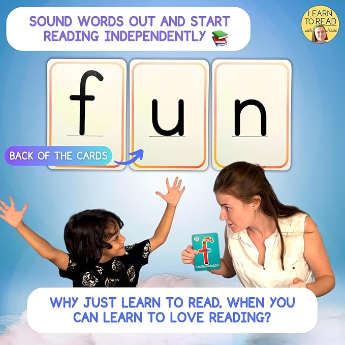 Phonics Flash Cards for Kids Ages 4-8 - Fantastic Alphabet Flash Cards Without Pictures - Engaging ABC Cards for Preschool, Kindergarten and Kids - Educational Letter Cards for Toddlers