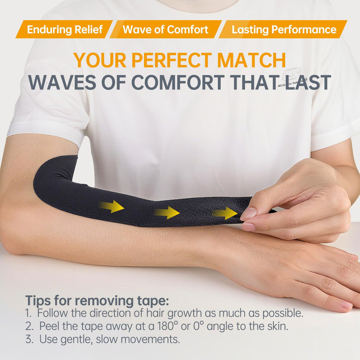 Dimora Kinesiology Tape, 80 Count Precut Strips 4 Rolls, Original Cotton, 10” Elastic Athletic Tape for Muscle Pain Relief and Joint Support, Black