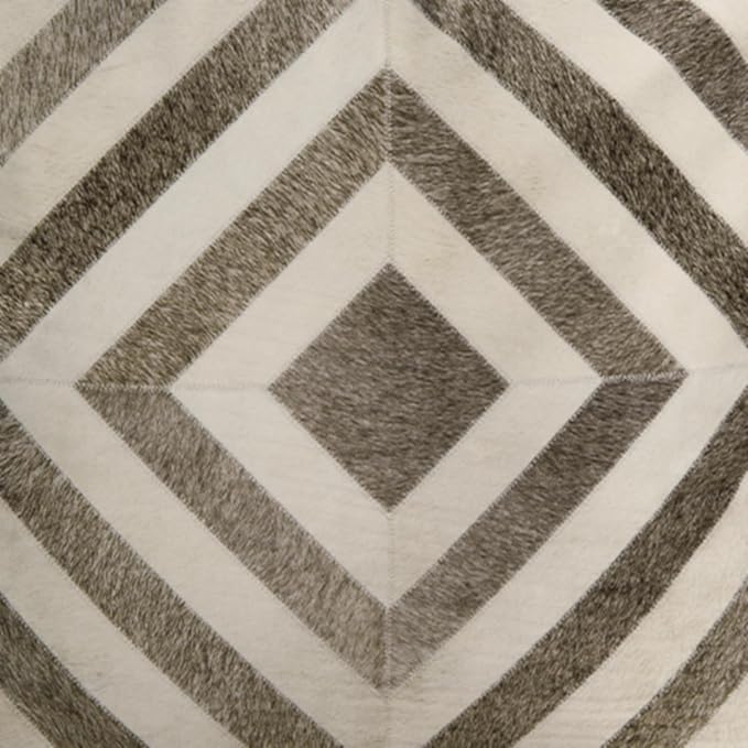 Signature Design by Ashley Hartselle Casual Geometric Patterned Pouf 18 x 18 Inches, Beige & Light Brown