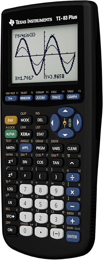 Texas Instruments TI-83 Plus Graphing Calculator, Gray, Standard