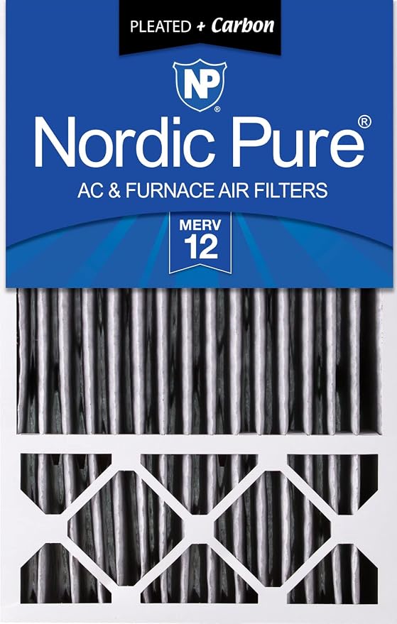 Nordic Pure 16x25x5 Honeywell Replacement Air Filters MERV 12 Plus Carbon 1 Pack