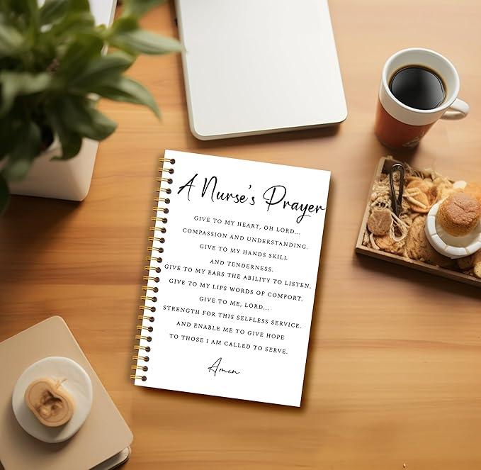 Nurse Notebook - Nurse Appreciation Gifts, Registered Nurse RN Gifts, School Nurse Gifts, Nurse Practitioner Gifts, Nurse Office Supplies, a Nurse's Prayer Spiral Notebook 5.5x8.3
