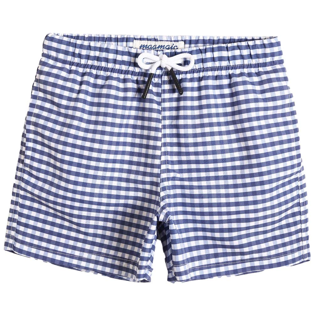 maamgic Boys Swim Trunks Toddler Swim Shorts Little Boys Bathing Suit Swimsuit Toddler Boy Swimwear,Check Bluepurple,14 T