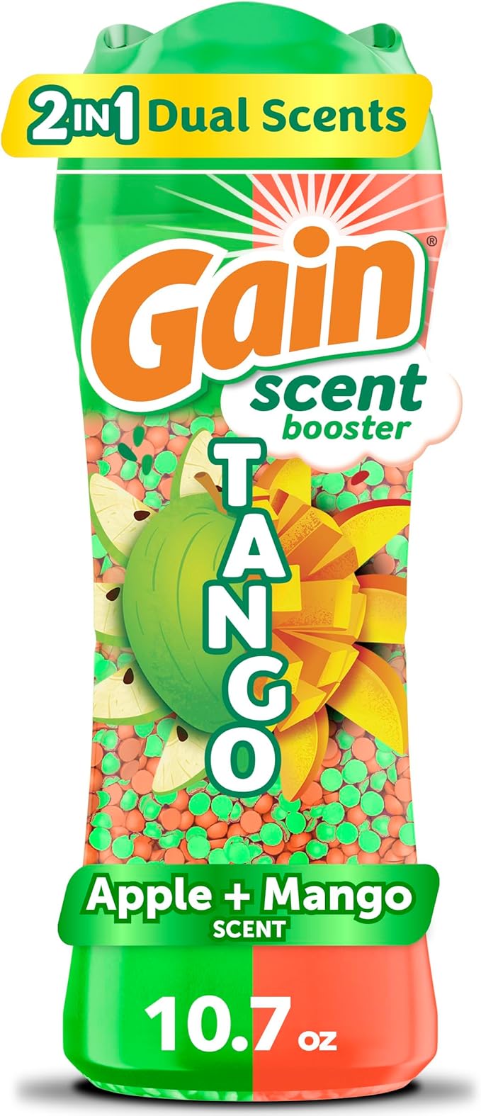Gain Tango 2-in-1 Laundry Scent Booster Beads, Apple and Mango Scent, 10.7 OZ, Laundry Beads with Dual Scents Plus All Day Freshness