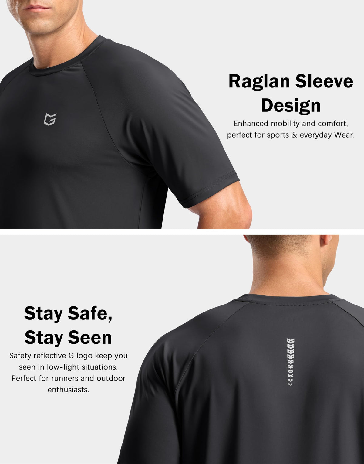 G Gradual Men's Athletic Workout T-Shirts Moisture Wicking Cooling Running Shirts Short Sleeve Performance Tee for Gym Tennis(Dark Grey,XXL)