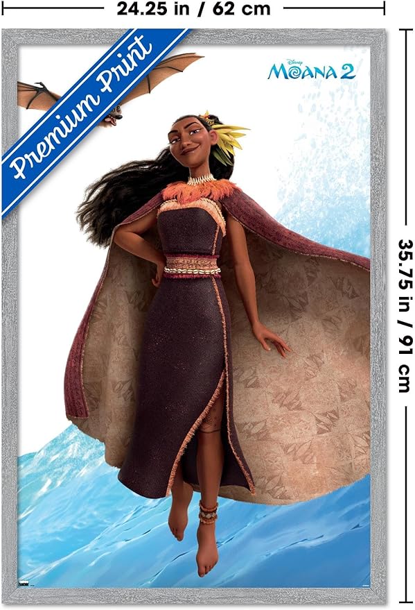 Trends International Disney Moana 2 - Matangi Wall Poster, 34L x 22.4W, Gray Framed Version