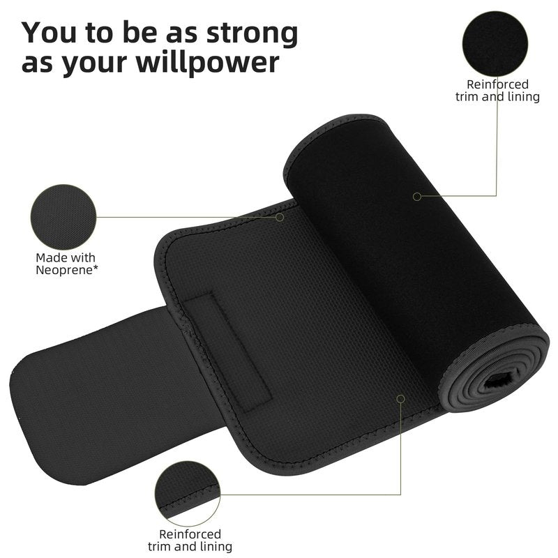 ZPP Waist Trainer for Women and Men, Neoprene Sweat Band Waist Trimmer Belt Stomach Wrap for Workout Black/White