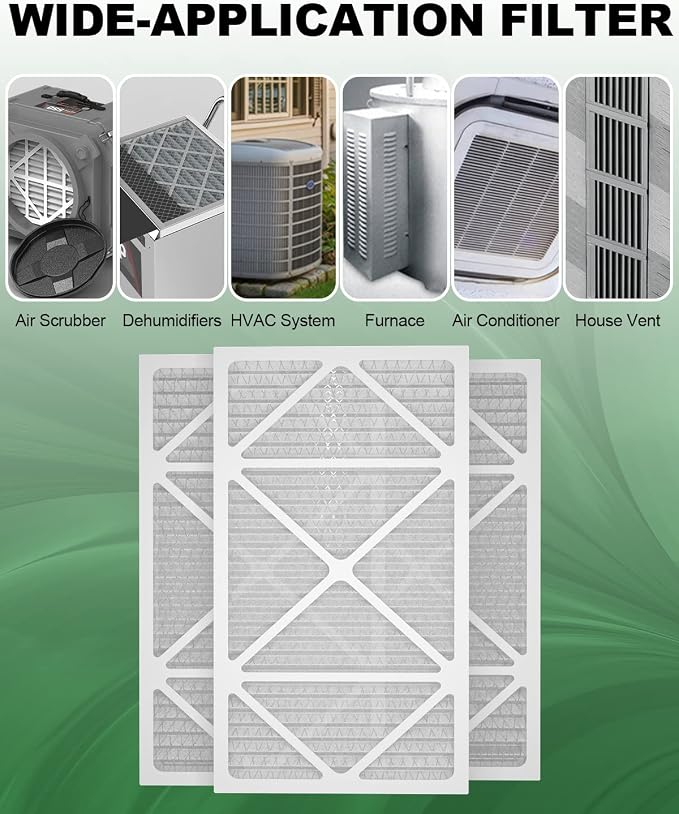 14x25x1 Air Filter 6 Pack, Durable MERV 8 Pleated Home HVAC AC Furnace Filters
