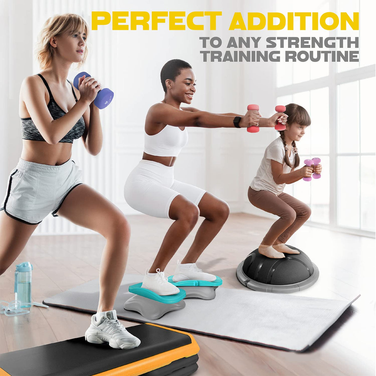 Yes4All Neoprene Coated Dumbbell Hand Weight Sets of 2 - Multiple Weight Options with 15 Colors, Anti-roll, Anti-Slip, Hexagon Shape, Yellow, 4 lb Pair