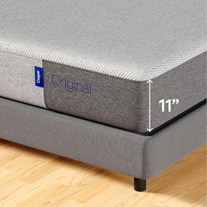 Casper Sleep Original, Memory Foam Mattress, Twin Size - Medium Firm Bed In A Box with Zoned SupportTM - 100-Night Trial - CertiPUR-US Mattress, Light Grey