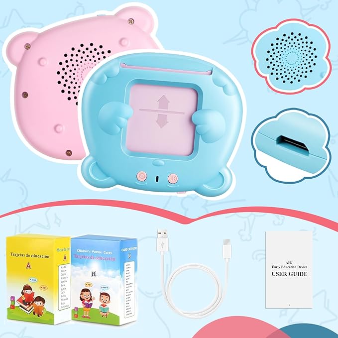 Spanish & English Talking Flash Cards for Toddler, 510 Sight Words Learning Toys, ABC & Numbers Educational Montessori Toys, Speech Therapy Toys, Children's Sensory Preschool Learning Birthday Gifts