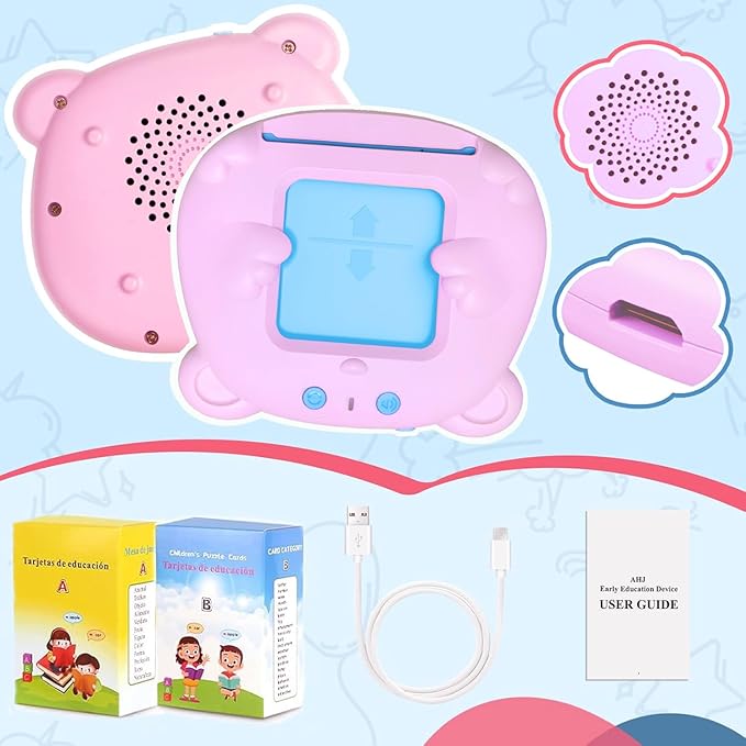 Spanish & English Talking Flash Cards for Toddler, 510 Sight Words Learning Toys, ABC & Numbers Educational Montessori Toys, Speech Therapy Toys, Children's Sensory Preschool Learning Birthday Gifts