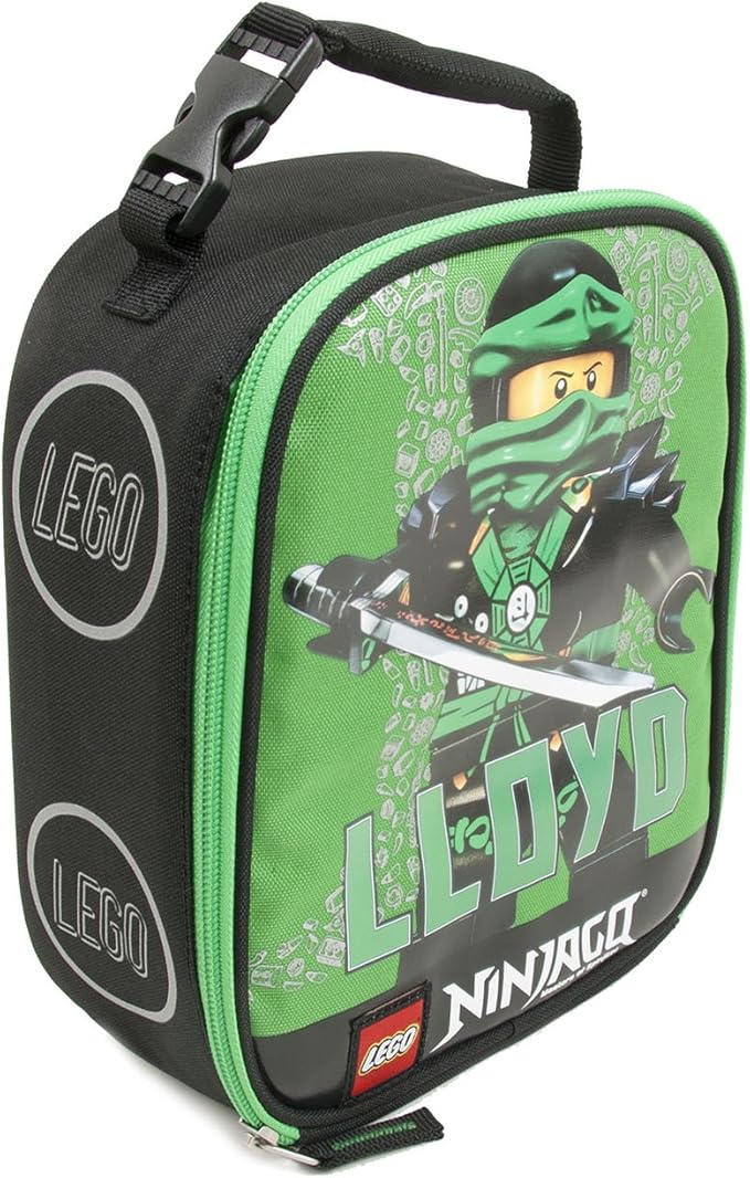 LEGO NINJAGO Lunch Box, Insulated Soft Reusable Lunch Bag Meal Container for Boys and Girls, Perfect for School, or Travel, Meal Tote to Keep Food and Drinks Cold, Hero Green