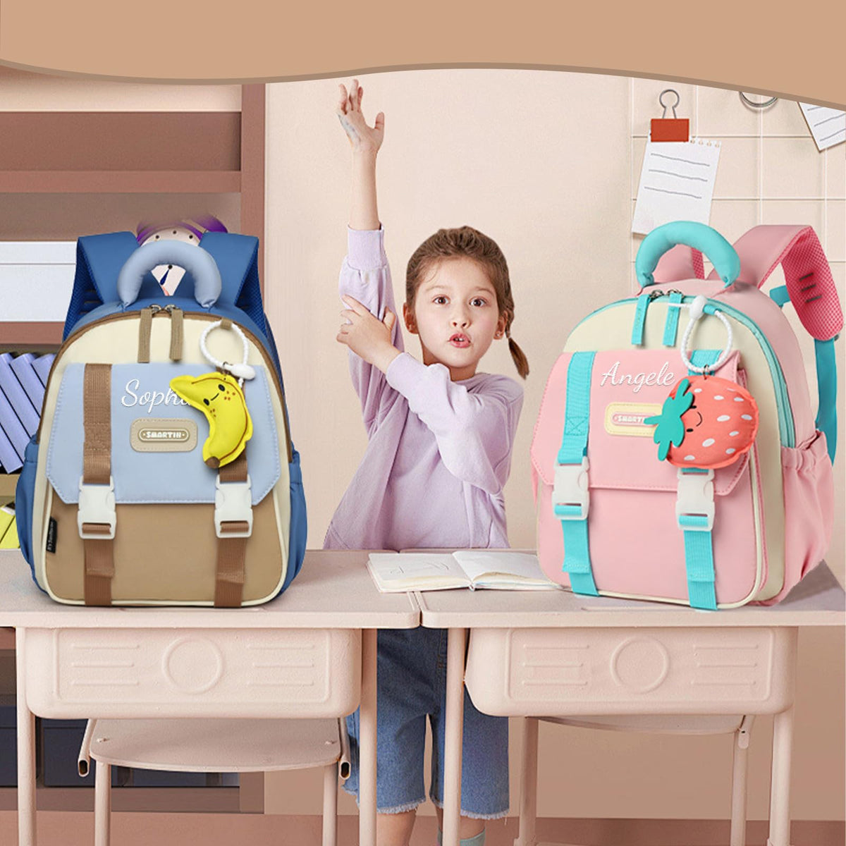 Personalized Kids Backpack Custom Embroidered Name Toddler School Bag for Girls Boys Preschool Kindergarten (brown)