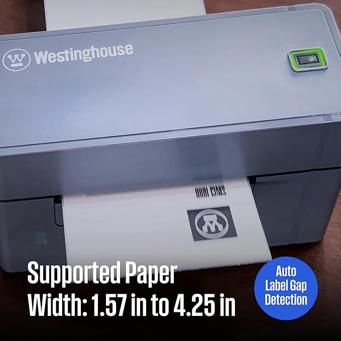 Westinghouse USB Shipping Label Printer for Mac & Windows, Compatible with USPS, UPS, FedEx, Ebay, Amazon, & More, Commercial Grade Thermal Label Printer for Shipping Packages, Includes Sample Labels