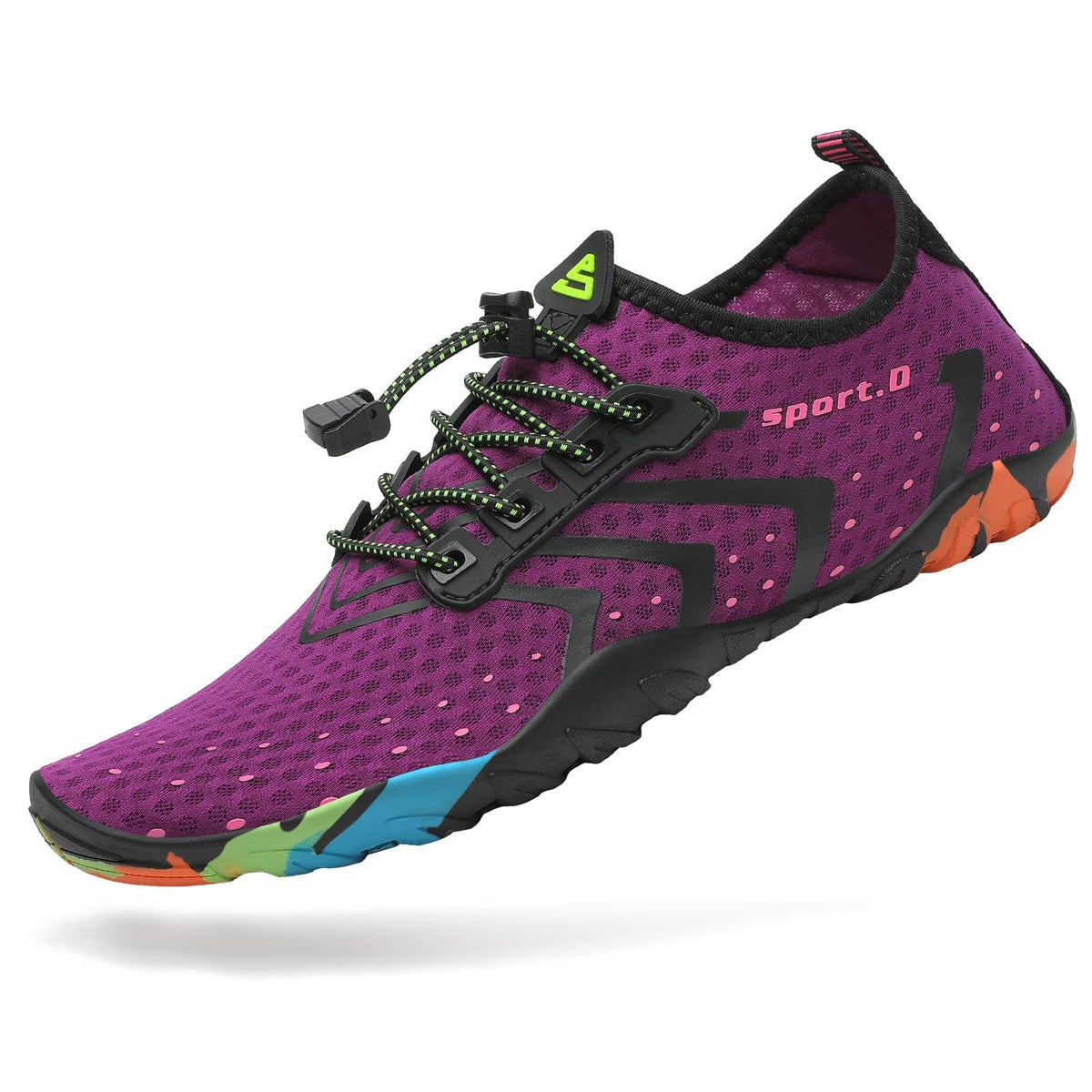 Mishansha Water Shoes for Women Men, Quick-Dry Barefoot Swim Shoes with Drainage Holes, Lightweight Aqua Shoe for Beach Pool River Boating Yoga Walking 8 Women/6.5 Men Purple