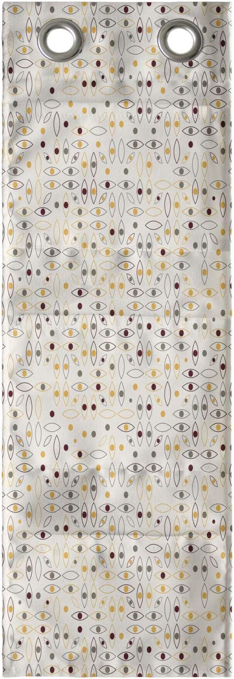 Ambesonne Abstract Hanging Pocket Organizer, Geometric Eye Motifs or Circular Mini, Printed Polyester Storage Bag with Pockets, 9" x 27", Eggshell Maroon