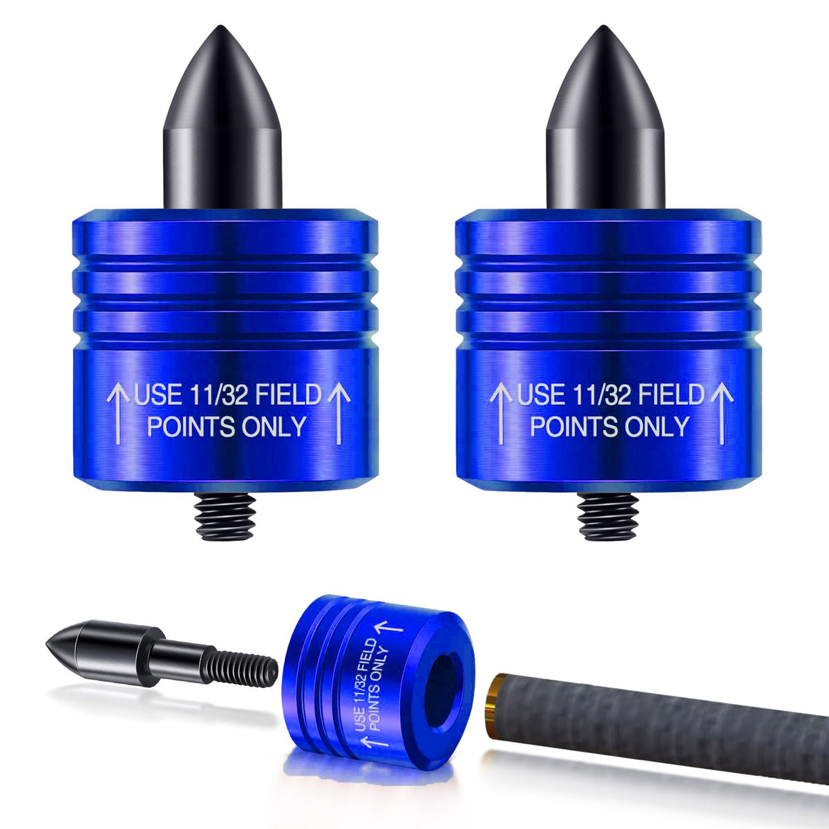 sntxmy 2 pcs Crossbow Decocking Bolt Head, Decocking Bolt for Ten Point Crossbow Arrow Release Tip for Recurve&Compound Bow Release Hunting and Competition Crossbow Arrows Bolts (Blue)