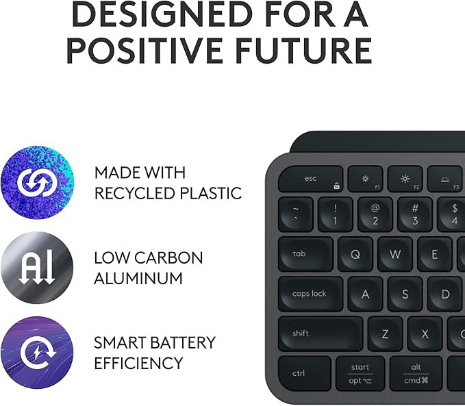 Logitech MX Keys S Combo - Performance Wireless Keyboard and Mouse with Palm Rest, Customizable Illumination, Fast Scrolling, Bluetooth, USB C, for Windows, Linux, Chrome, Mac,Color Graphite.