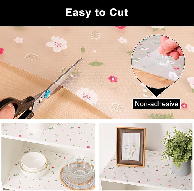 Cooyes Shelf Liner – Premium Non-Adhesive Cabinet & Drawer Liner for Kitchen – Waterproof Shelf Paper with Modern Pattern – Durable EVA Cabinet Mat – Easy to Cut （24" W x 360" L）