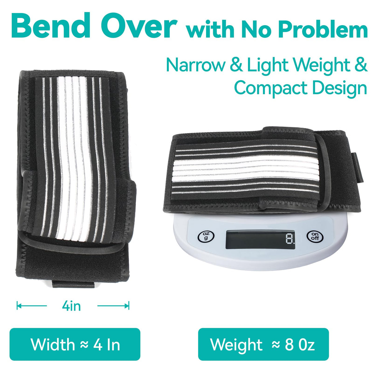 Lightweight Back Brace for Lower Back Pain Under Clothes - Relief from Sciatica, Hip and Spine Pain - Breathable & Adjustable Lumbar Support Belt for Home, Work and Exercise - Suitable for Women&Men