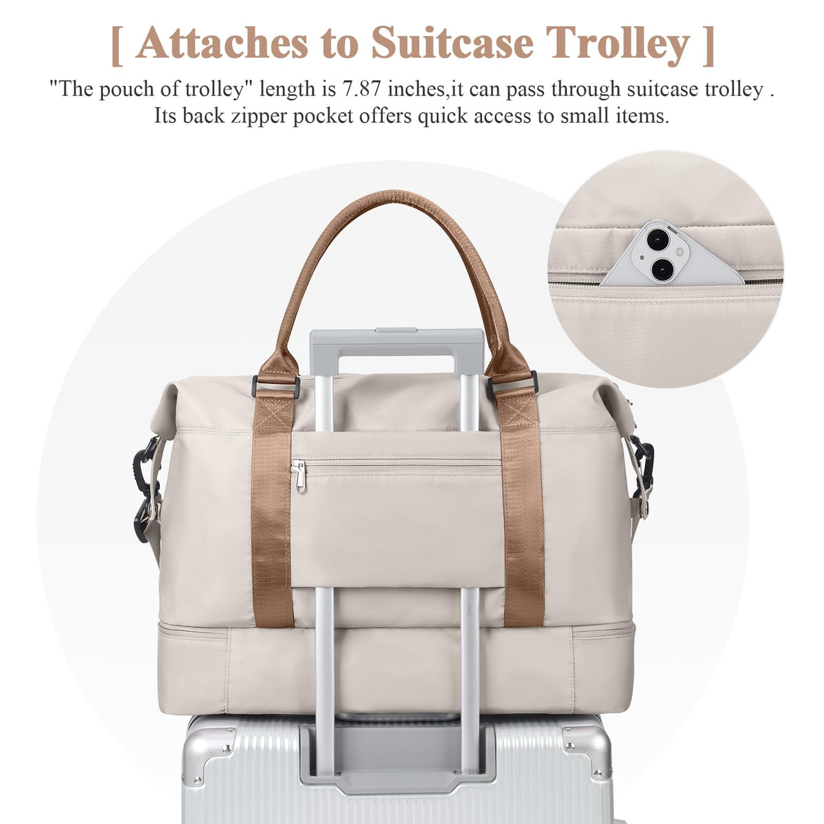 Travel Duffel Bag with Shoes Compartment,Weekender Bags for Women Travel