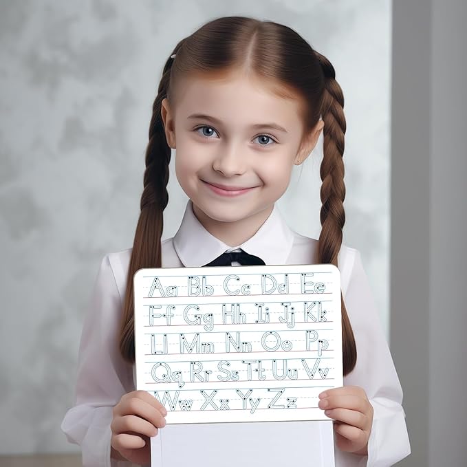 Handwriting Practice Dry Erase Board – ABC Alphabet Tracing for Kids Ages 3-5 | Small Whiteboard for Pre-K, Toddler, Preschool, Kindergarten Learning Activities and Homeschool Supplies “9" x 12"