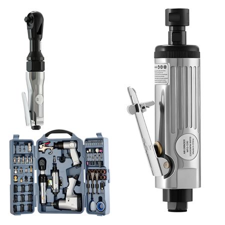 71 Pieces Pro Air Tool and Accessories Kit - 1/2" Air Impact Wrench, 3/8" Ratchet Wrench, 1/2" Die Grinder, 4500BPM Hammer, Blow Gun for Auto Repair, Home DIY Project - Storage Case Included