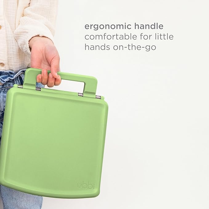 Ubbi Bento Lunch Box for Kids Back to School with 4 Compartments, BPA-Free, Leakproof, Dishwasher Safe, Food-Safe Material, Portion-Controlled Meal Container, Sugar Snap