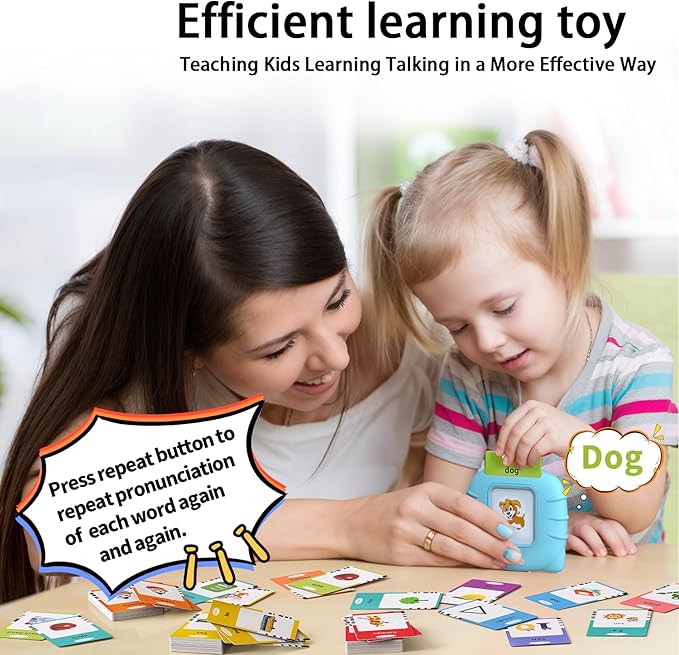 Kidzdo Toddler Audible Flash Cards with Music, Montessori Toys, Pocket Speech Therapy Toys, 600 Sight Words, Alphabet, Numbers 0-100, Phrase, etc, Learning Educational Gifts for 3 4 5 Years Kids