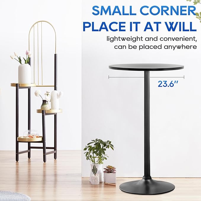 FDW Bistro Pub Table 2 Pack 40 Inch Height Cocktail Table Round Bistro Bar Table for Home and Kitchen Dining