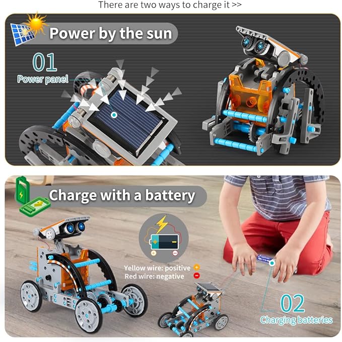 Lucky Doug Solar Power Kits Toys for Boys Ages 8-13, STEM Robot Kit Toys Gifts for Kids 8 9 10 11 12 13 Years, Educational Building Science Experiment Set Birthday for Kids Boys Girls