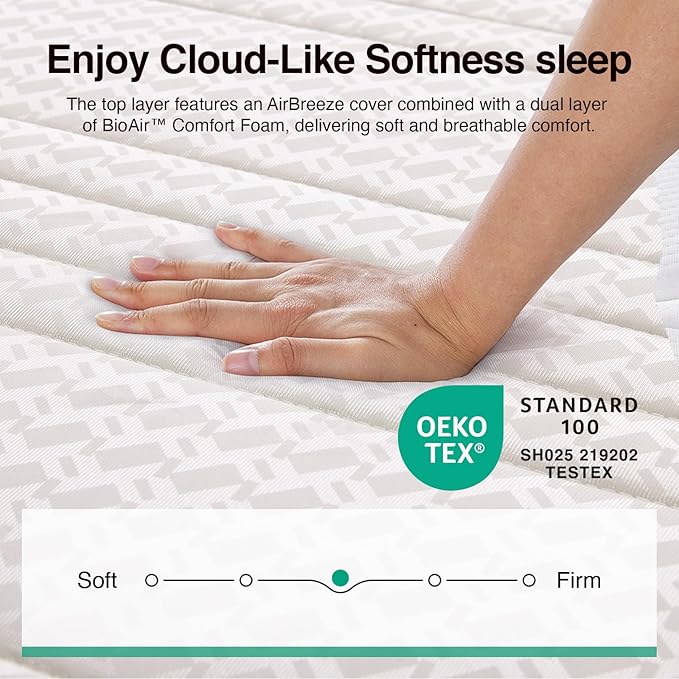 Novilla Twin XL Mattress, 8 Inch TXL Size Mattresses in a Box with Smarts™ Coil for Pressure Relief, Medium Plush Foam and Spring Hybrid Colchones with CertiPUR-US Certified for Kids