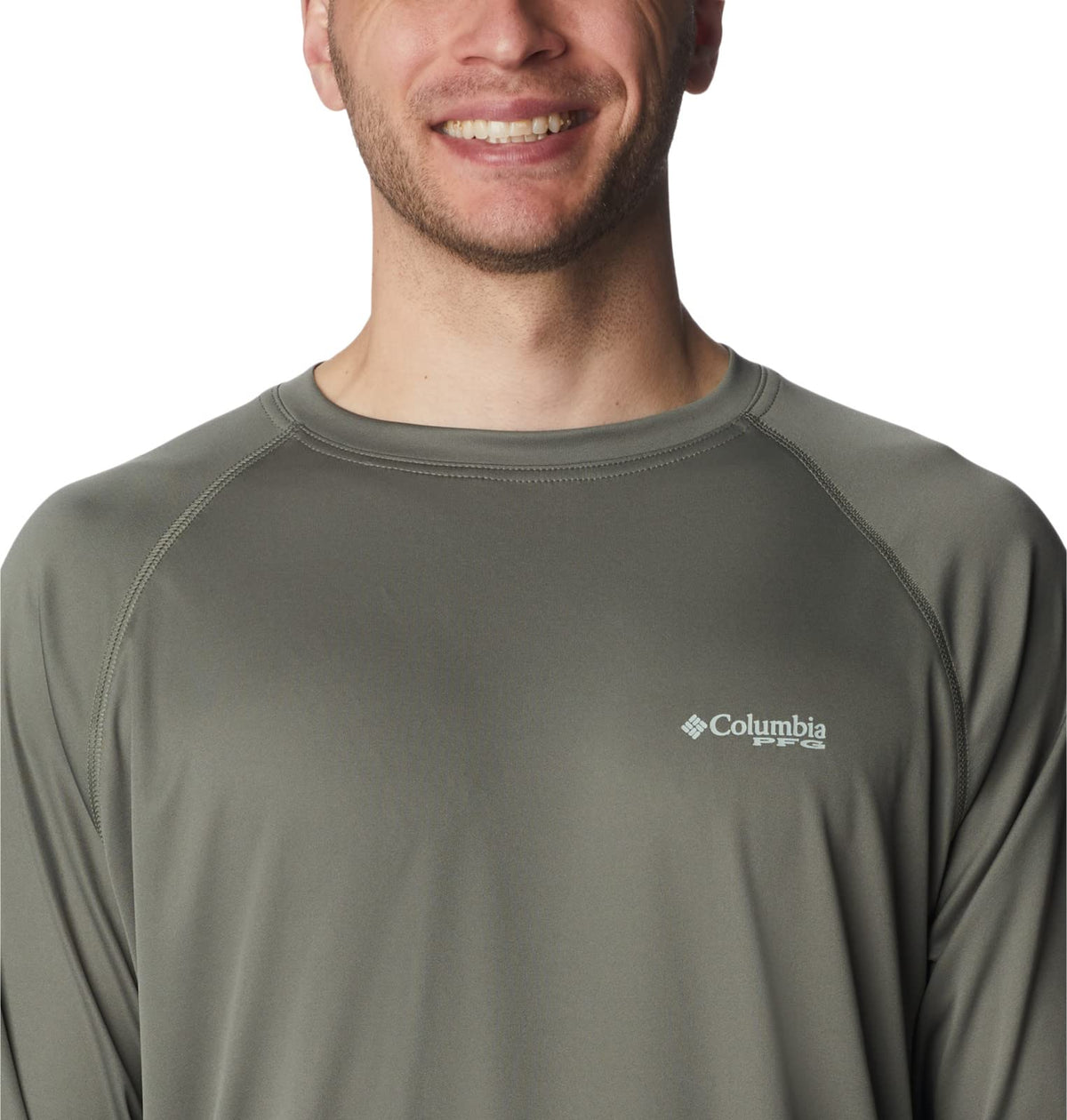 Columbia Men's Terminal Tackle Long Sleeve Fishing Shirt, Cypress/Cool Green Logo, Small