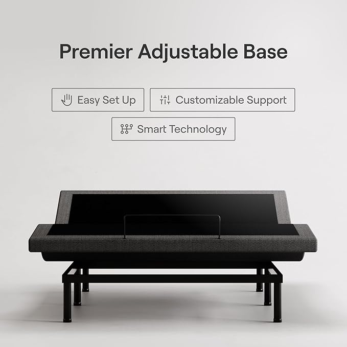 Nectar Ultra Queen Adjustable Base & 15” Hybrid Mattress - Head & Foot Incline - Innerspring Coils - Medium Firm Memory Foam - Cooling Upgrade - 3 Massage Settings - 365-Night Mattress Trial