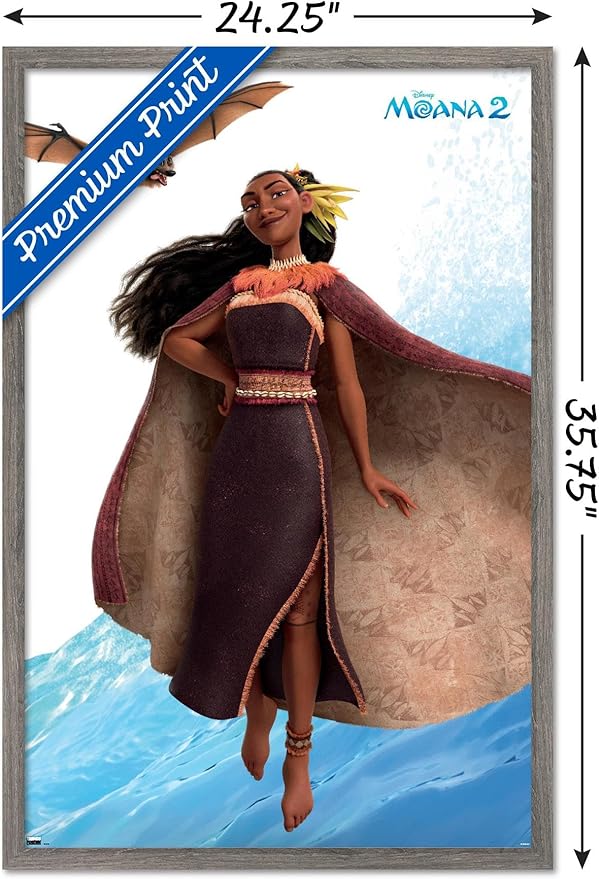 Trends International Disney Moana 2 - Matangi Wall Poster, 34L x 22.4W, Barnwood Framed Version